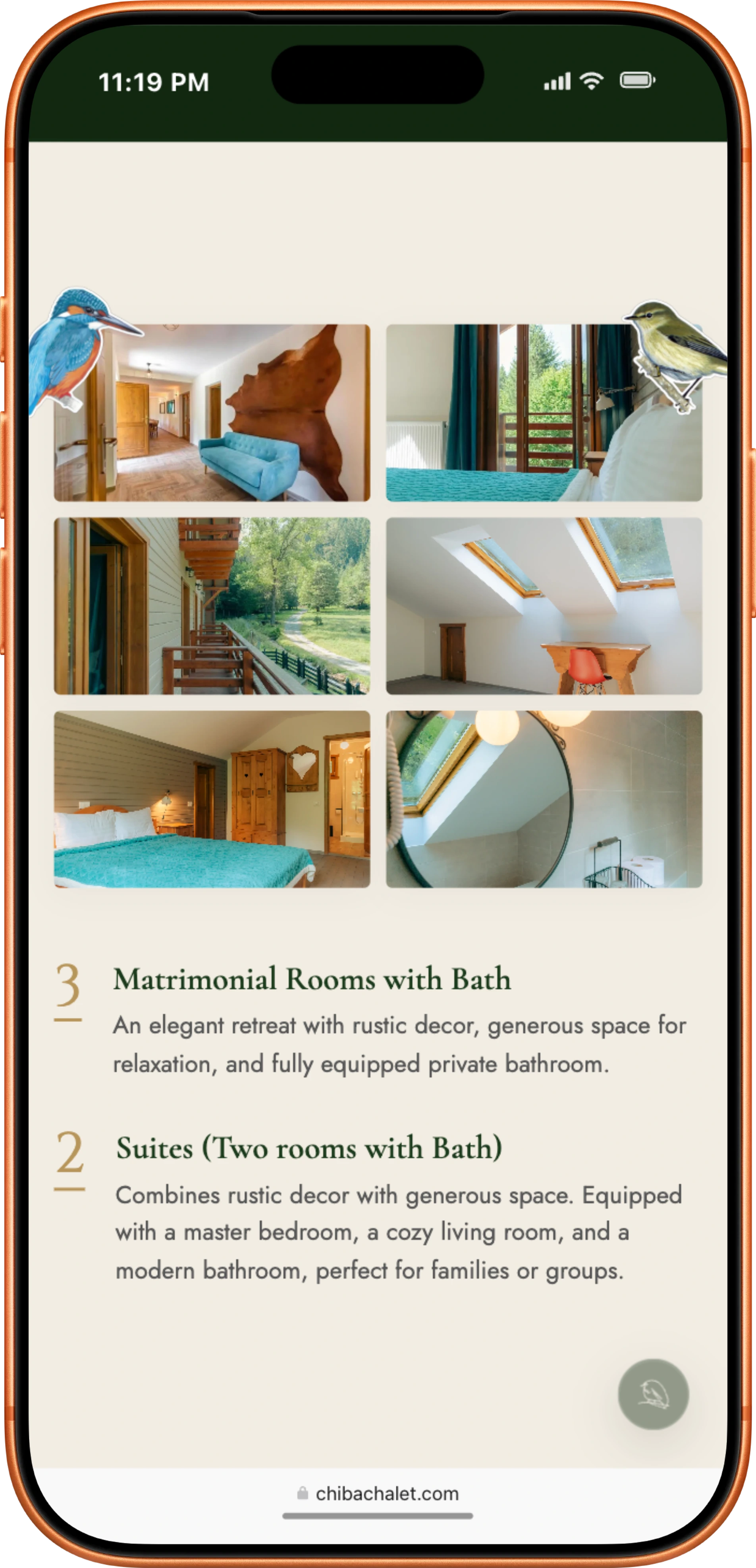Chalet Chiba — Design & Development project by Achieve, web design studio in Brașov — screenshot 5